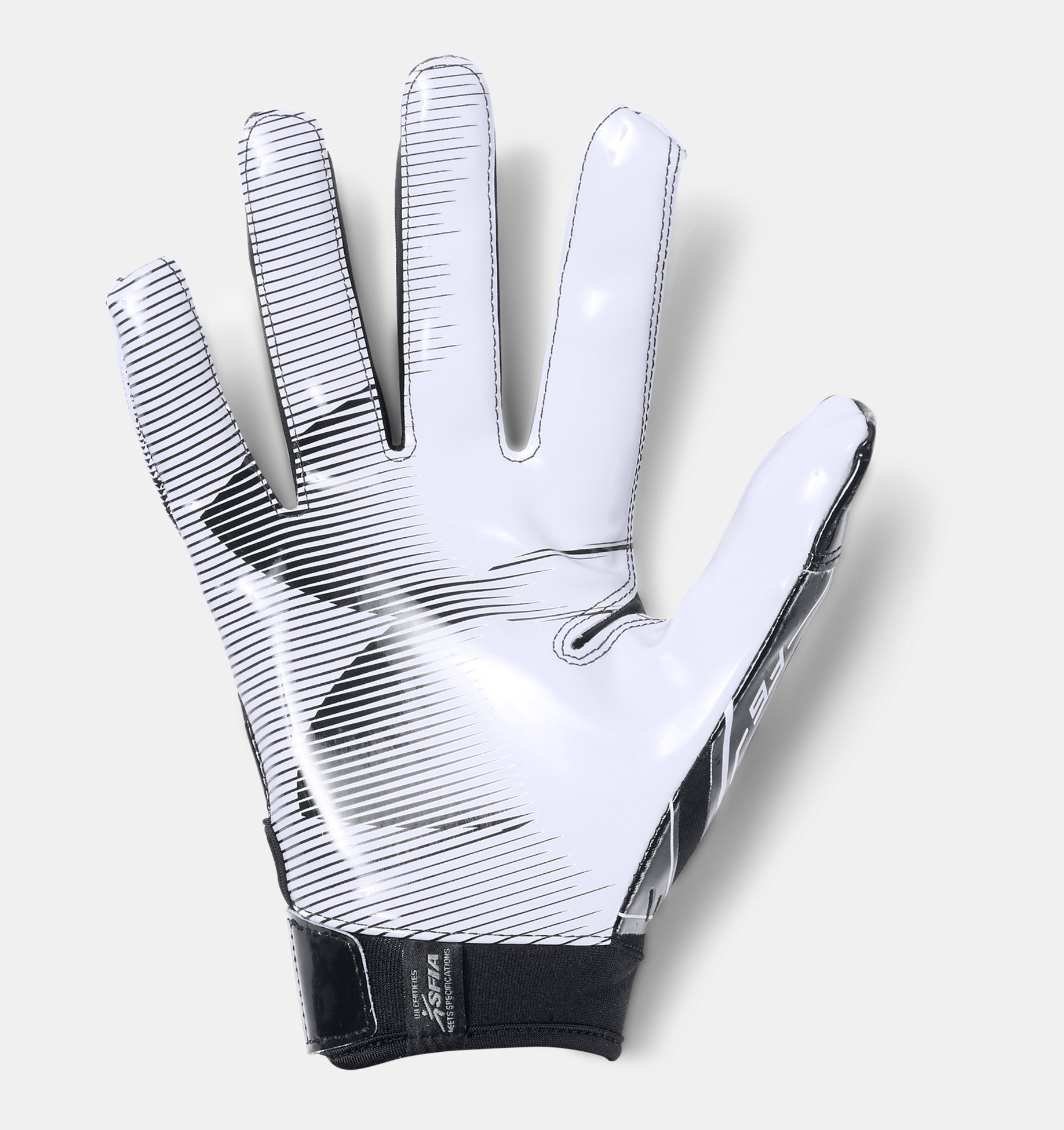 Details about   Under Armour F6 Football Receiver Gloves Sz XL-M Black White Glue Grip 